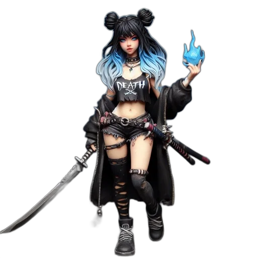 staff, weapon, concept art, fantasy art, 3d render, pixel art, blue, female transparent PNG cut-out