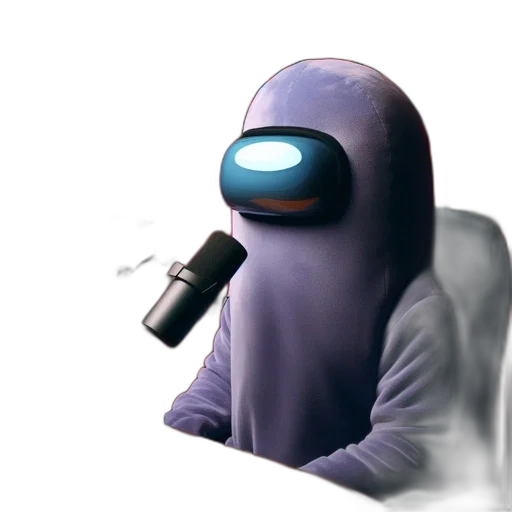 robot, staff, mask, creature, concept art, 3d render, vaporwave, cyberpunk transparent PNG cut-out