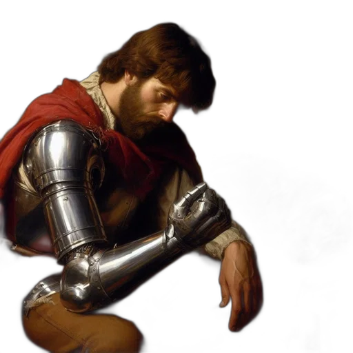 sword, weapon, concept art, photorealistic, fantasy art, oil painting, man, medieval transparent PNG cut-out
