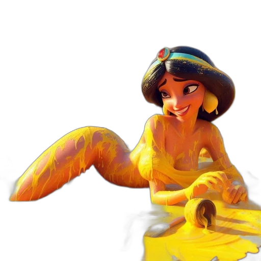 creature, dress, concept art, fantasy art, 3d render, watercolor, underwater, fire transparent PNG cut-out