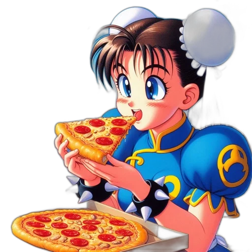 food, weapon, concept art, pixel art, 3d render, vaporwave, young, girl transparent PNG cut-out