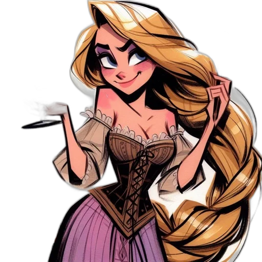 dress, staff, cartoon, comic book art, fantasy art, concept art, animated, female transparent PNG cut-out