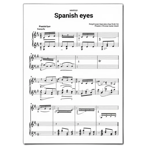musical, score, title, spanish, eyes, displayed, guitar, includes transparent PNG cut-out