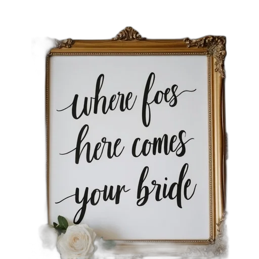 jewelry, handwritten, bride, sign, says, where, foes, here transparent PNG cut-out