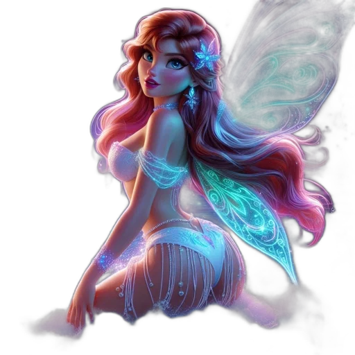 fantasy art, concept art, comic book art, pixel art, underwater, pastel, blue, colorful transparent PNG cut-out