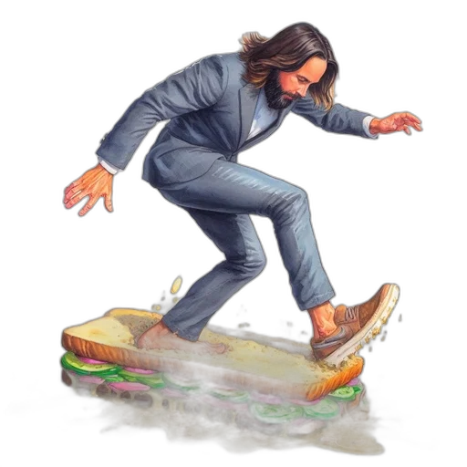 concept art, watercolor, photorealistic, fantasy art, man, suit, sporting, beard transparent PNG cut-out