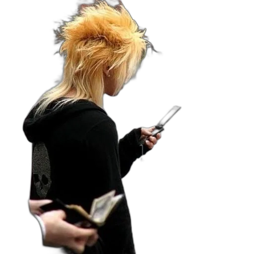 staff, jacket, hair, hat transparent PNG cut-out