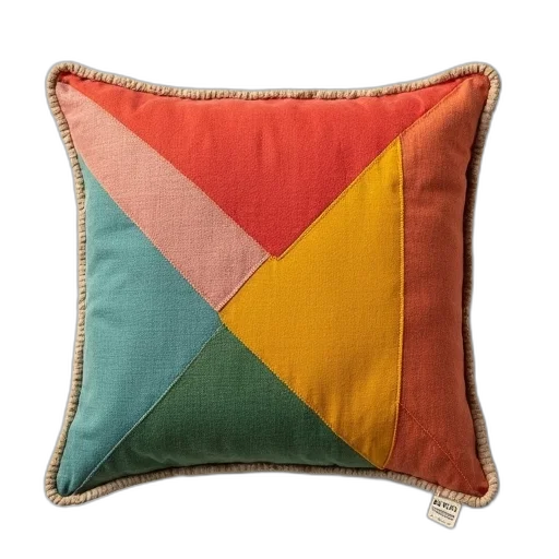 jacket, colorful, modern, geometric, patterned, pillow, mix, colors transparent PNG cut-out