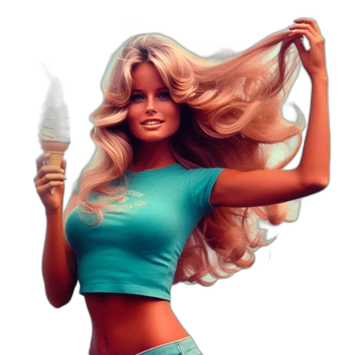 hair, concept art, fantasy art, photorealistic, vaporwave, pastel, woman, turquoise transparent PNG cut-out