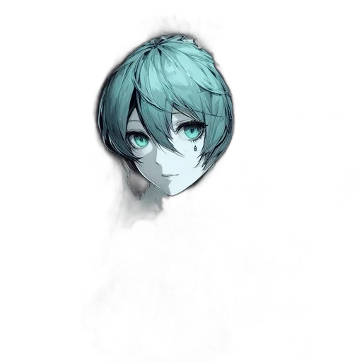 mask, face, staff, hair, anime, concept art, photorealistic, watercolor transparent PNG cut-out