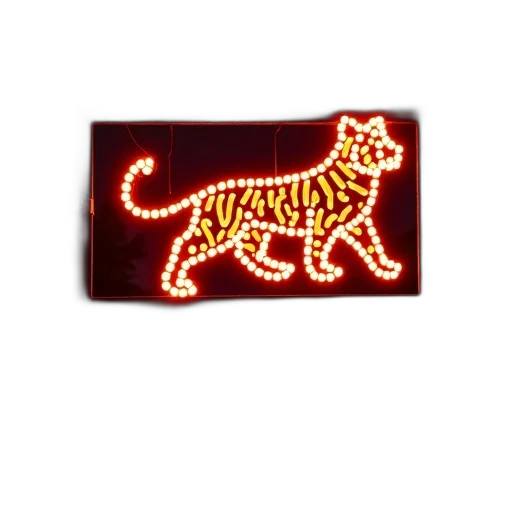 animal, jewelry, staff, 3d render, neon lights, auburn, tigers, light transparent PNG cut-out