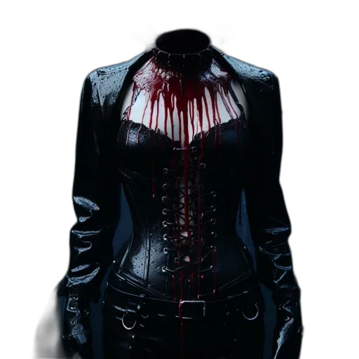 jacket, dress, concept art, 3d render, comic book art, pixel art, dark, individual transparent PNG cut-out