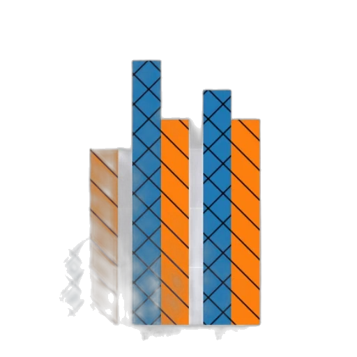 3d render, bar, chart, two, categories, host, whole, showing transparent PNG cut-out