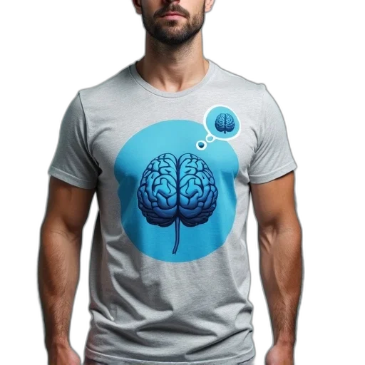 cyberpunk, concept art, blue, man, wearing, grey, t-shirt, circular transparent PNG cut-out