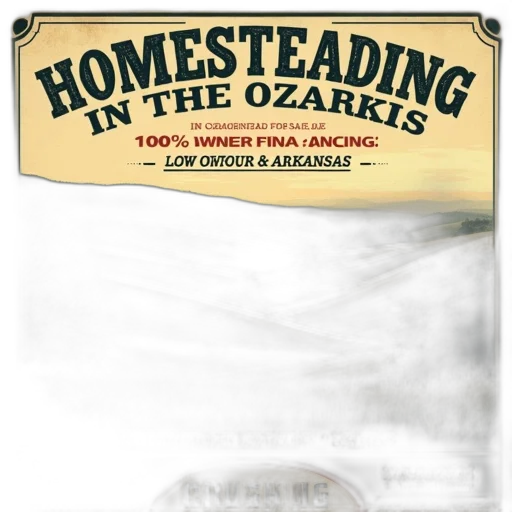 vintage-style, advertisement, homesteading, ozarks, featuring, scenic, landscape, rolling transparent PNG cut-out