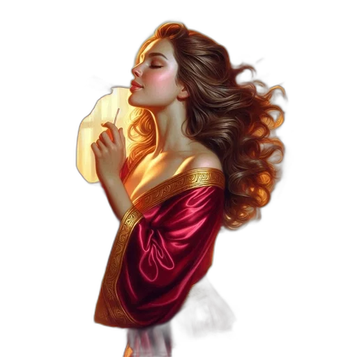 jacket, dress, concept art, oil painting, fantasy art, photorealistic, fire, neon lights transparent PNG cut-out