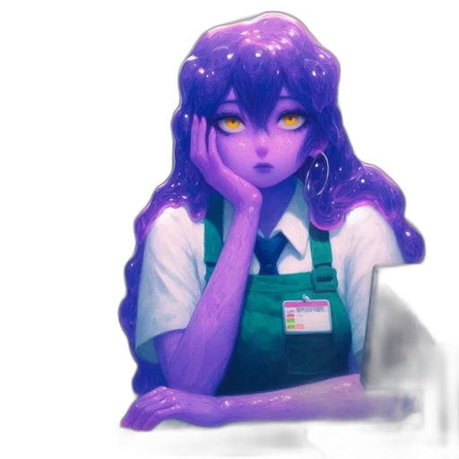 staff, creature, mask, face, concept art, vaporwave, anime, fantasy art transparent PNG cut-out