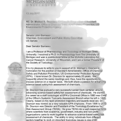 letter, michigan, state, university, senator, john, barrasso, support transparent PNG cut-out