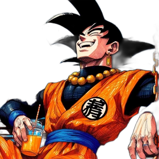 concept art, anime, comic book art, cartoon, animated, character, resembling, goku transparent PNG cut-out