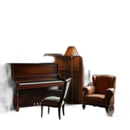furniture, photorealistic, 3d render, concept art, oil painting, band, house, singles transparent PNG cut-out