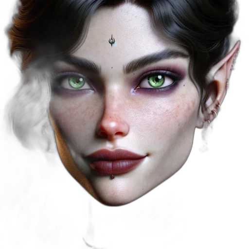 face, mask, jewelry, creature, fantasy art, concept art, photorealistic, 3d render transparent PNG cut-out