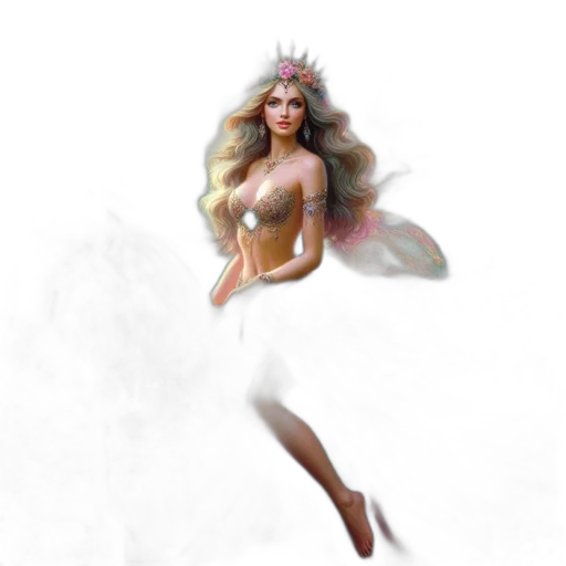 staff, jewelry, dress, creature, fantasy art, concept art, pixel art, 3d render transparent PNG cut-out