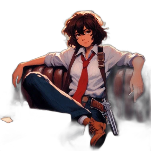 weapon, jacket, staff, concept art, pixel art, anime, comic book art, fire transparent PNG cut-out