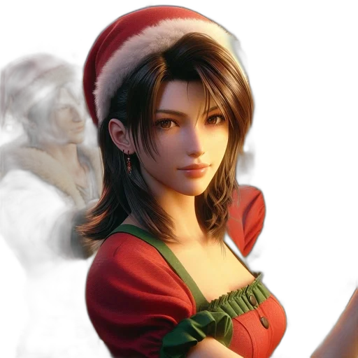 fantasy art, photorealistic, concept art, 3d render, red, festive, setting, woman transparent PNG cut-out