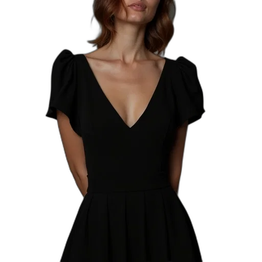 dress, dark, monochrome, woman transparent PNG cut-out