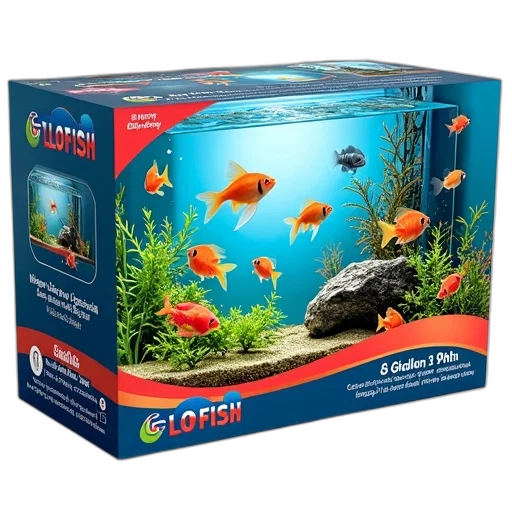 3d render, underwater, colorful, aquarium, kit, blue, red, striped transparent PNG cut-out