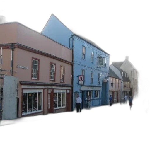 building, 3d render, photorealistic, concept art, city street, street, scene, colorful transparent PNG cut-out