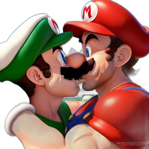 mask, concept art, photorealistic, 3d render, comic book art, mario, luigi, exaggerated transparent PNG cut-out