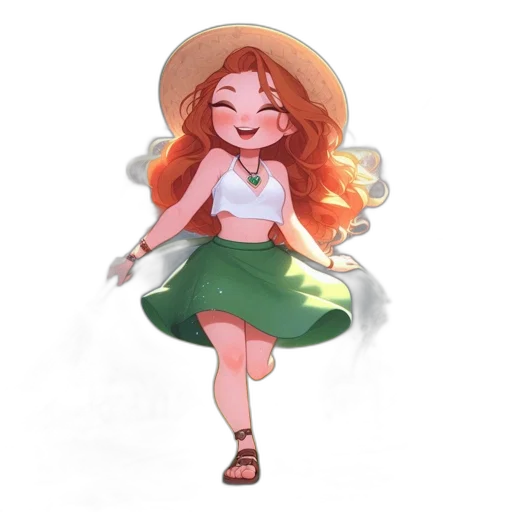 dress, staff, hat, jewelry, concept art, watercolor, fantasy art, pixel art transparent PNG cut-out