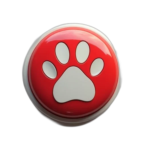 animal, staff, jewelry, 3d render, button, paw, icon transparent PNG cut-out