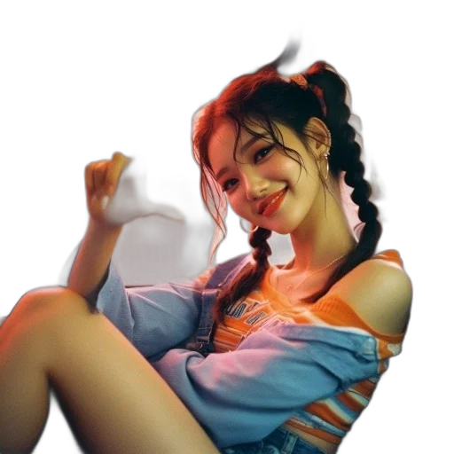 dress, umbrella, photorealistic, oil painting, concept art, 3d render, neon lights, young transparent PNG cut-out