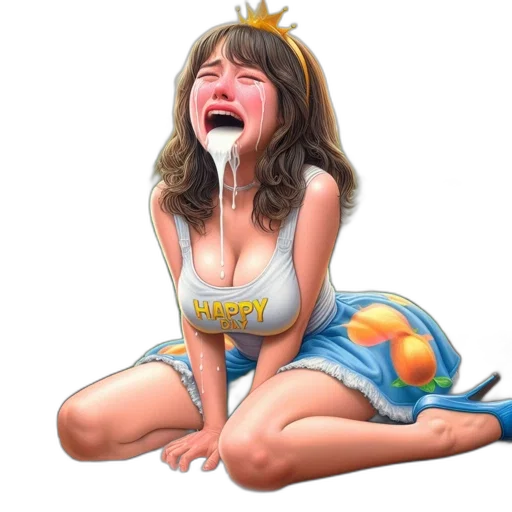 photorealistic, concept art, oil painting, fantasy art, young, woman, wears, happy transparent PNG cut-out
