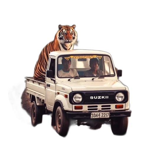 car, animal, concept art, photorealistic, 3d render, white, suzuki, truck transparent PNG cut-out
