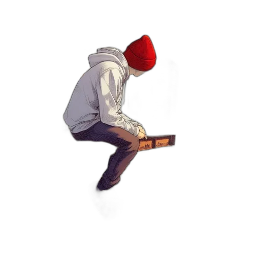 hat, jacket, staff, face, pixel art, concept art, 3d render, fantasy art transparent PNG cut-out