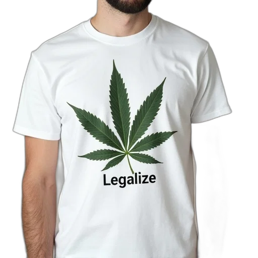 vaporwave, white, shirt, cannabis transparent PNG cut-out