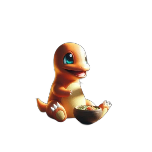 creature, dragon, animal, food, 3d render, concept art, pixel art, photorealistic transparent PNG cut-out