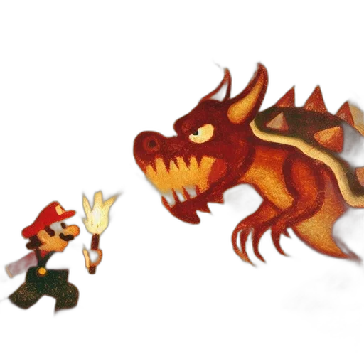 dragon, creature, animal, pixel art, concept art, fantasy art, 3d render, fire transparent PNG cut-out