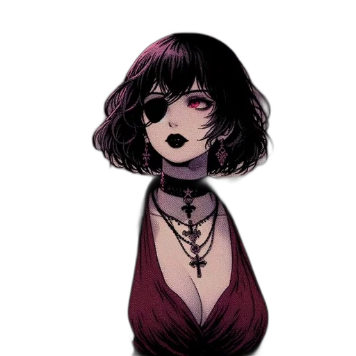 dress, mask, face, jewelry, concept art, comic book art, pixel art, watercolor transparent PNG cut-out