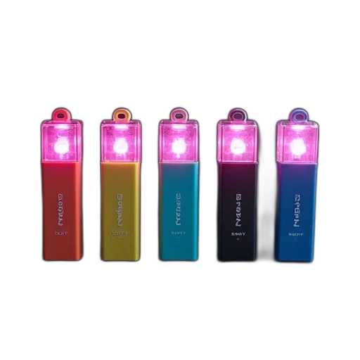 neon, collection, five, sony, branded, usb, flash, drives transparent PNG cut-out