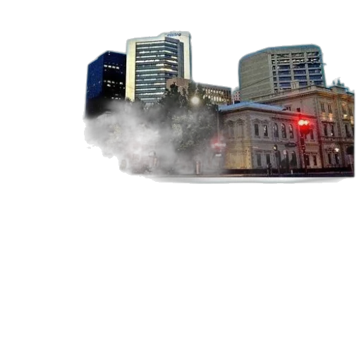 building, car, robot, mask, 3d render, concept art, photorealistic, fog transparent PNG cut-out