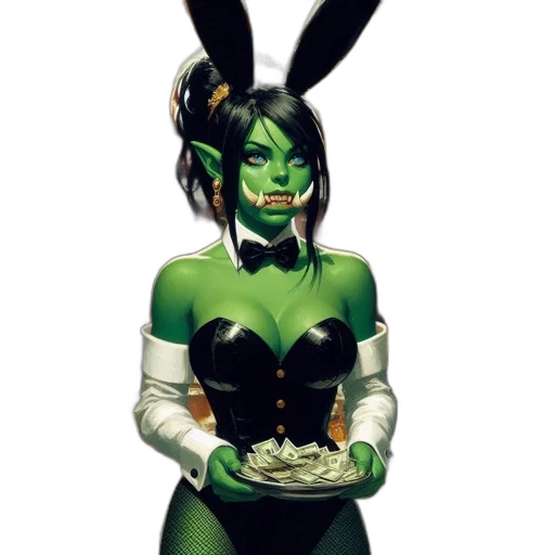 mask, dress, comic book art, concept art, pixel art, fantasy art, green, confident transparent PNG cut-out