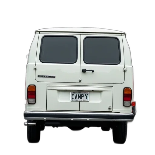 car, weapon, 3d render, photorealistic, white, van, campy, license transparent PNG cut-out