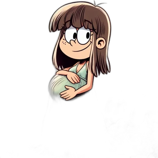 creature, dress, hair, face, cartoon, concept art, watercolor, pixel art transparent PNG cut-out