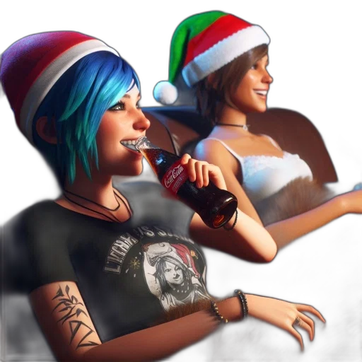 concept art, photorealistic, cartoon, pixel art, neon lights, two, animated, females transparent PNG cut-out