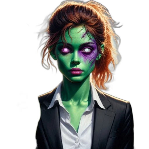 mask, face, comic book art, concept art, fantasy art, photorealistic, green, woman transparent PNG cut-out