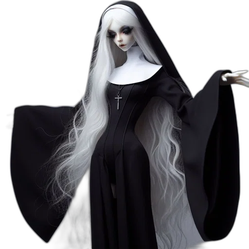 dress, 3d render, concept art, fantasy art, photorealistic, gothic-inspired, figure, white transparent PNG cut-out